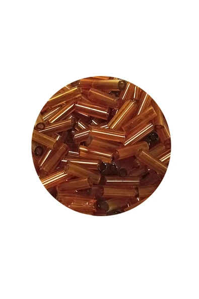 Uzun Boru Kesme Boncuk Çap 2mm Uzunluk 10 mm - 20 Gram - Şeffaf Gold - BNC254 - Resim 2