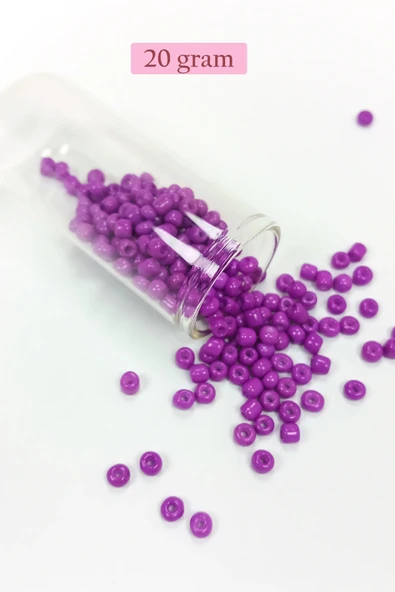 Dökme Cam Kum Boncuk Büyük Boy (6/0) 4 mm - 20 Gram - Koyu Eflatun - BNC087 ürün görseli