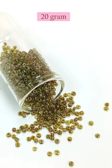 Dökme Cam Kum Boncuk (8/0) 3 mm - 20 Gram - Yeşil Siyah - BNC182 ürün görseli