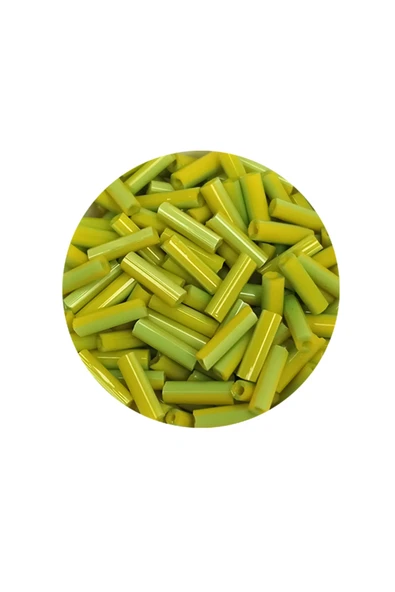 Uzun Boru Kesme Boncuk Çap 2mm Uzunluk 10 mm - 60 Gram - Yeşil - BNC282 - Resim 2