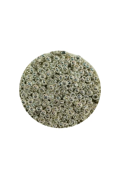 Dökme Cam Kum Boncuk (11/0) 2 mm - 20 Gram -  Gümüş - BNC022 - 2
