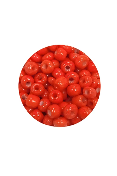 Dökme Cam Kum Boncuk Büyük Boy (6/0) 4 mm - 20 Gram - Turuncu - BNC101 - Resim 2