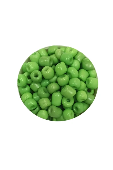 Dökme Cam Kum Boncuk Büyük Boy (6/0) 4 mm - 20 Gram - Yeşil - BNC072 - Resim 2