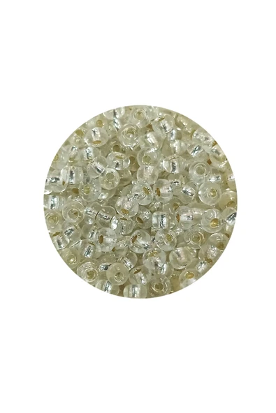 Dökme Cam Kum Boncuk (8/0) 3 mm - 20 Gram - Şeffaf Beyaz - BNC156 - 2