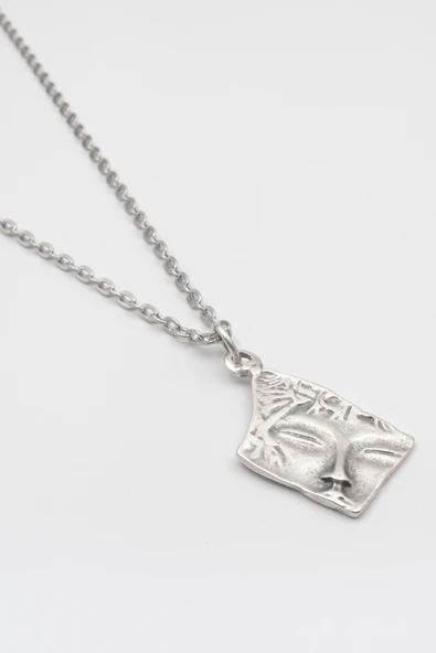 Yuyuyan Güzel Düz Ezme Zincir Kolye - Antik Gümüş Kaplama - Kadın Erkek - 60 cm - Resim 2