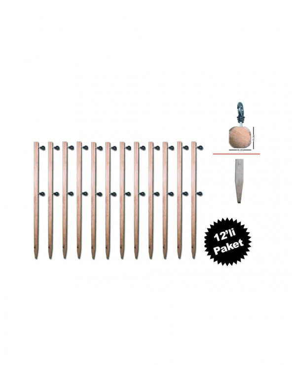 Ahşap Çit Direği 120 cm 12li Paket - 2