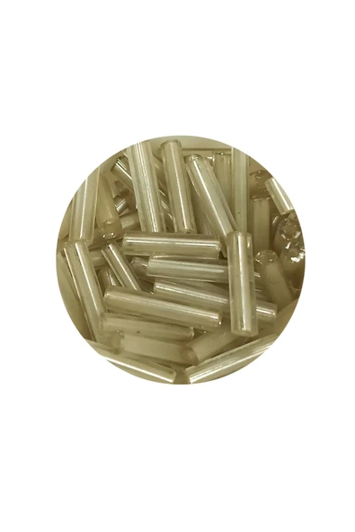 Uzun Boru Kesme Boncuk Çap 2mm Uzunluk 10 mm - 60 Gram - Şeffaf Bej - BNC276 - Resim 2