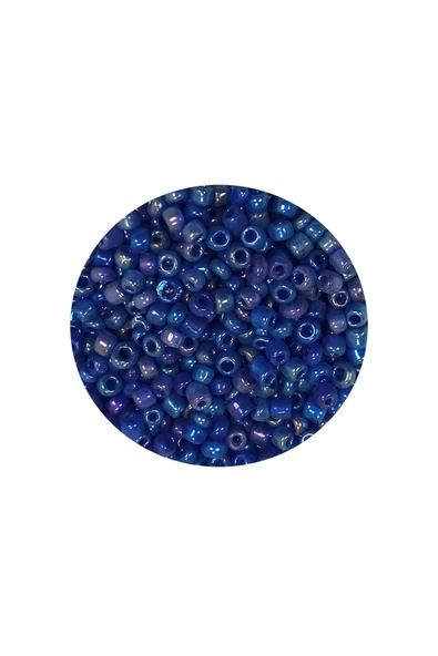 Dökme Cam Kum Boncuk (11/0) 2 mm - 60 Gram -  Koyu Mavi - BNC052 - 2