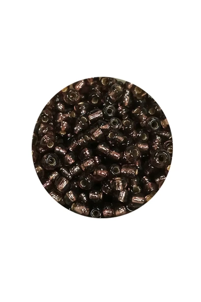 Dökme Cam Kum Boncuk (8/0) 3 mm - 60 Gram - Şefaff Alacalı Kahve - BNC213 - Resim 2