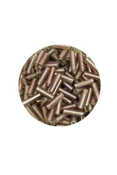 Uzun Boru Kesme Boncuk Çap 2mm Uzunluk 10 mm - 60 Gram - Koyu Bej - BNC264 - Resim 2