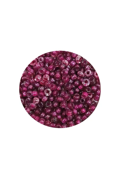 Dökme Cam Kum Boncuk (11/0) 2 mm - 20 Gram -  Mor - BNC005 - 2
