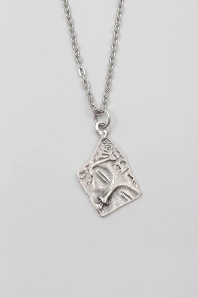 Yuyuyan Güzel Düz Ezme Zincir Kolye - Antik Gümüş Kaplama - Kadın Erkek - 60 cm ürün görseli 1