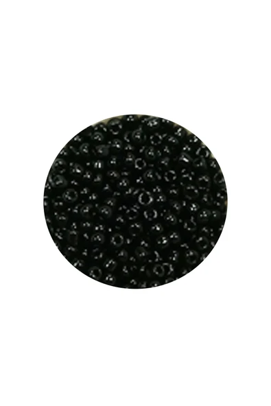 Dökme Cam Kum Boncuk (11/0) 2 mm - 60 Gram -  Siyah - BNC045 - 2