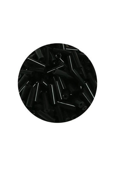 Uzun Boru Kesme Boncuk Çap 2mm Uzunluk 10 mm - 20 Gram - Siyah - BNC241 - Resim 2