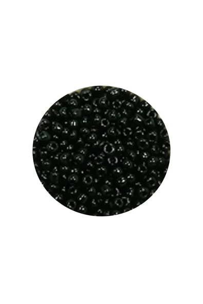 Dökme Cam Kum Boncuk (11/0) 2 mm - 20 Gram -  Siyah - BNC010 - 2
