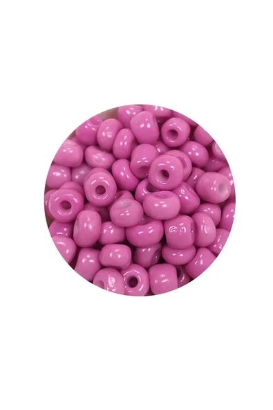 Dökme Cam Kum Boncuk Büyük Boy (6/0) 4 mm - 60 Gram - Eflatun - BNC121 - Resim 2