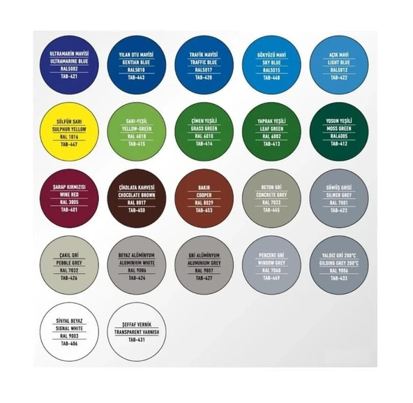 Akrilik Sprey Boya 400 ML TAB (419) TAB(423) - 3