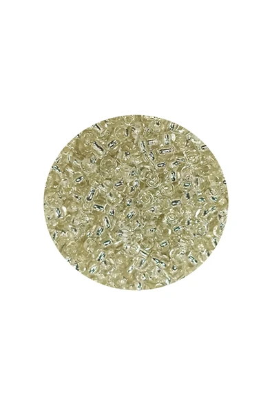 Dökme Cam Kum Boncuk (11/0) 2 mm - 60 Gram -  Şeffaf Beyaz - BNC053 - 2