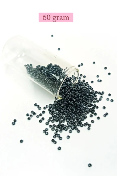 Dökme Cam Kum Boncuk (11/0) 2 mm - 60 Gram -  Koyu Yeşil - BNC054 - 1