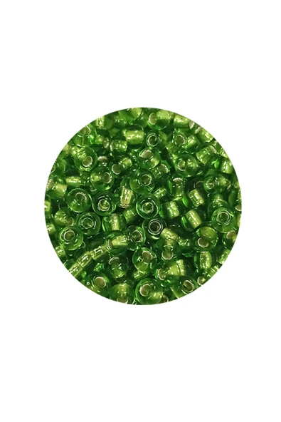 Dökme Cam Kum Boncuk (8/0) 3 mm - 60 Gram - Şeffaf Çimen Yeşili - BNC195 - Resim 2