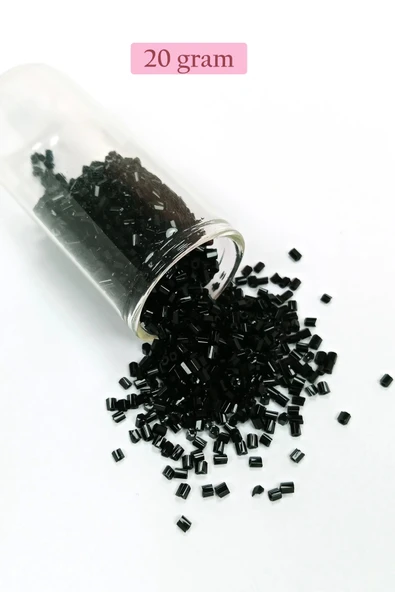 Kesme Cam Boncuk 2mm - 20 Gram - Siyah -BNC312 ürün görseli 1