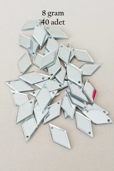 Oya Abiye Bileklik Kolye Pleksi Metalik Plastik Pul Gümüş Renk 8 gram 40 adet - BNC517