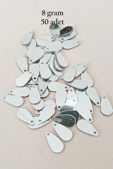 Oya Abiye Bileklik Kolye Pleksi Metalik Plastik Pul Gümüş Renk 8 gram 50 adet - BNC531