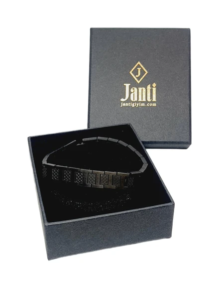JTAW25BLK1574 PASLANMAZ ÇELİK ANTRASİT RENK GARANTİLİ HEDİYE KUTULU JANTİ ÇELİK BİLEKLİK - 2