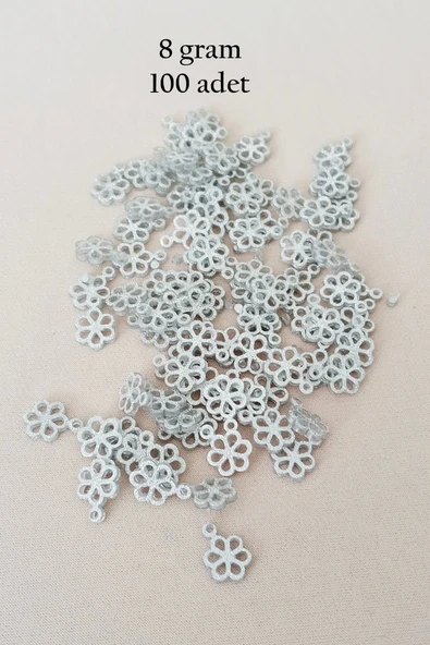 Oya Abiye Bileklik Kolye Pleksi Metalik Plastik Pul Gümüş Renk 8 gram 100 adet - BNC528