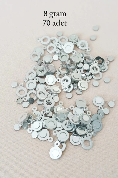 Oya Abiye Bileklik Kolye Pleksi Metalik Plastik Pul Gümüş Renk 8 gram 70 adet - BNC510 - 1