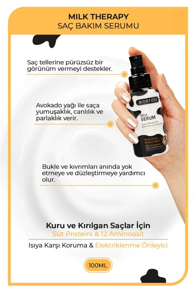 Milk Therapy Kremsi Saç Serum 100 ML - Onarıcı Bakım - mrfs - Resim 2