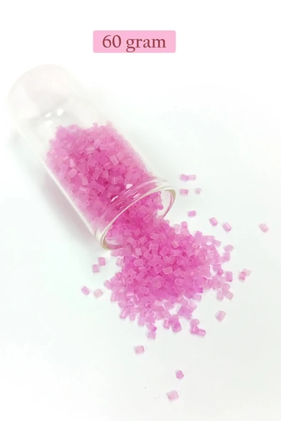 Kesme Cam Boncuk 2mm - 60 Gram - Şeffaf Mat Pembe - BNC377 ürün görseli 1