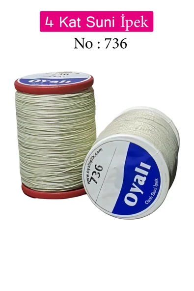 Oyalı 4 Kat Suni İpek İplik İğne Oyası Boncuk İpi Tığ Oyası No:736 ürün görseli 1
