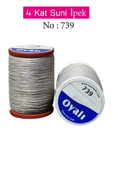 Oyalı 4 Kat Suni İpek İplik İğne Oyası Boncuk İpi Tığ Oyası No:739 ürün görseli 1