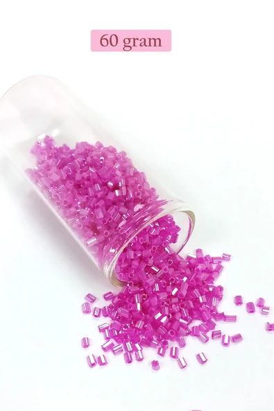 Kesme Cam Boncuk 2mm - 60 Gram - Şeffaf Fuşya - BNC363 ürün görseli
