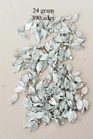 Oya Abiye Bileklik Kolye Pleksi Metalik Plastik Pul Gümüş Renk 24 gram 390 adet - BNC574