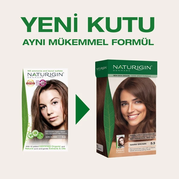 Naturigin Organik İçerikli Saç Boyası Koyu Küllü Sarı 5.3 - 2