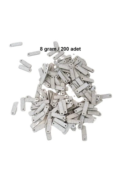 Mat Beyaz 15 x 5 mm Dantel Oya Yazma Halhal Abiye Lazer Kesim Pul 200 adet / 8 gram ürün görseli 1