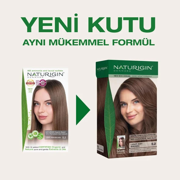 Naturigin Saç Boyası 5.2 Açık Küllü Kahverengi - 2
