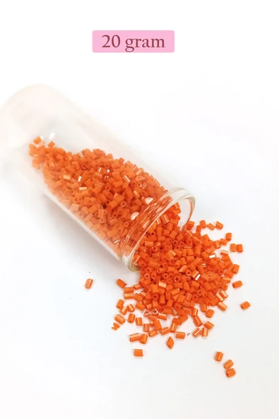 Kesme Cam Boncuk 2mm - 20 Gram - Turuncu -BNC305 ürün görseli 1
