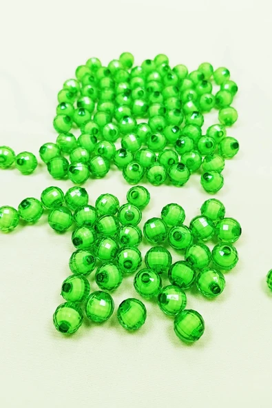 Dünya Boncuk İçten Boncuklu Bileklik Çanta Boncuğu 10 mm 50 gr Yeşil - BNC460