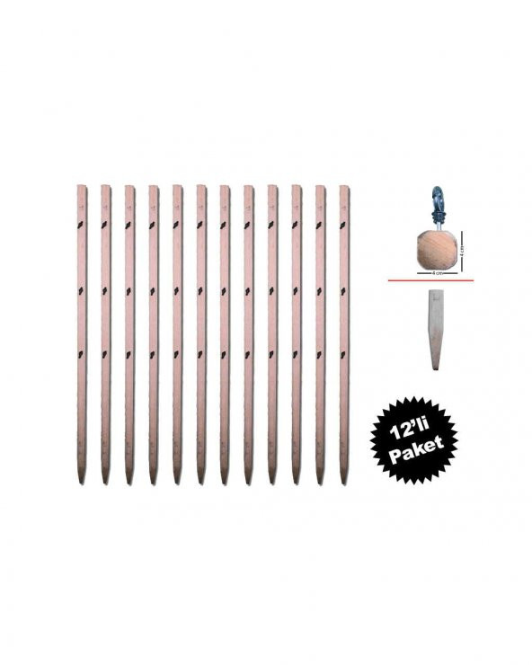 Ahşap Çit Direği 150 cm 12li Paket - 2