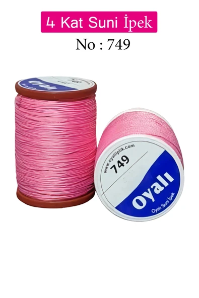 Oyalı 4 Kat Suni İpek İplik İğne Oyası Boncuk İpi Tığ Oyası No:749 ürün görseli 1