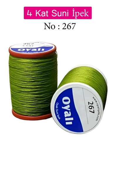 Oyalı 4 Kat Suni İpek İplik İğne Oyası Boncuk İpi Tığ Oyası No:267 ürün görseli 1