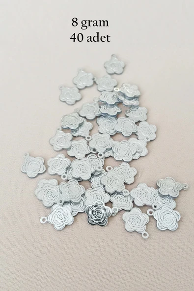 Oya Abiye Bileklik Kolye Pleksi Metalik Plastik Pul Gümüş Renk 8 gram 40 adet - BNC524