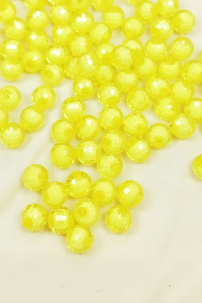 Dünya Boncuk İçten Boncuklu Bileklik Çanta Boncuğu 10 mm 50 gr Sarı - BNC464 - 2