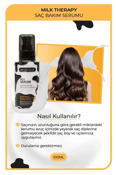 Milk Therapy Kremsi Saç Serum 100 ML - Onarıcı Bakım - mrfs - Resim 3