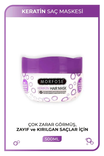 Keratin Saç Maskesi 500 ML  - Yıpranmış Saçlar için - mrfs - 1