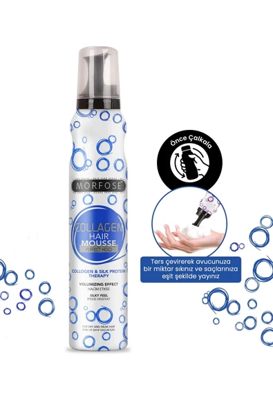 Kolajen Saç Köpük 200 ML - Besleyici Parlak Görünüm - mrfs - 3