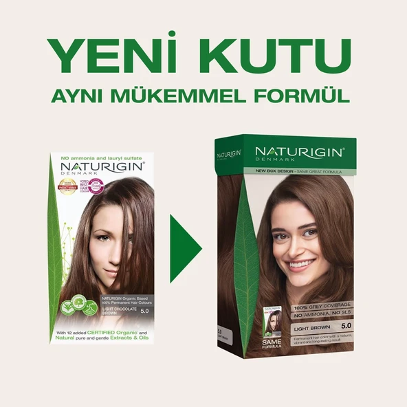 Naturigin Saç Boyası 5.0 Açık Kahverengi - Resim 2